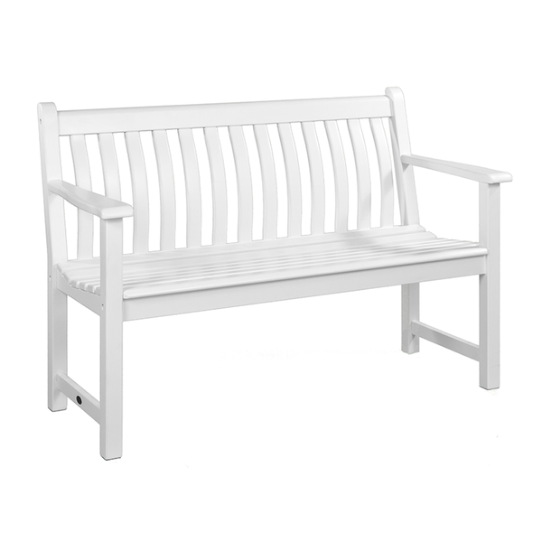 Alexander Rose New England White Painted Broadfield 4ft Bench | DeWaldens Garden Centre