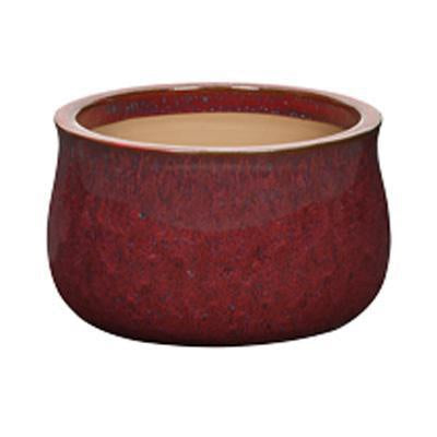 Apta Peacock Red Glazed Planter - DeWaldens Garden Centre