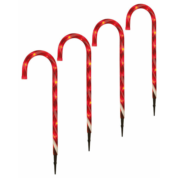 Festive Red & White Candy Cane Stake Lights - DeWaldens Garden Centre