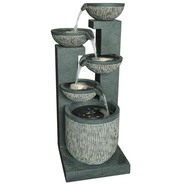 5 Bowl Textured Granite Water Feature - DeWaldens Garden Centre