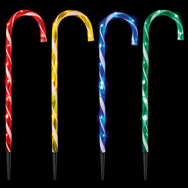 Premier 62cm/4pc Candy Cane Mixed Colour Lights - DeWaldens Garden Centre