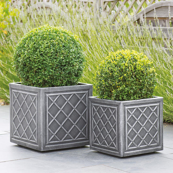 Stewarts Lead Effect Square Planter - DeWaldens Garden Centre