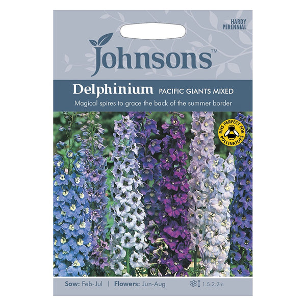Johnsons Delphinium Pacific Giants Mixed Seeds - DeWaldens Garden Centre