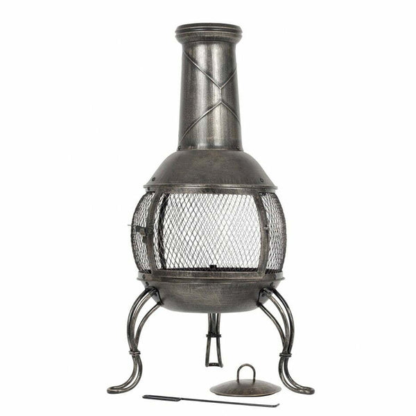 Leon Mesh Steel Chiminea - Large - DeWaldens Garden Centre