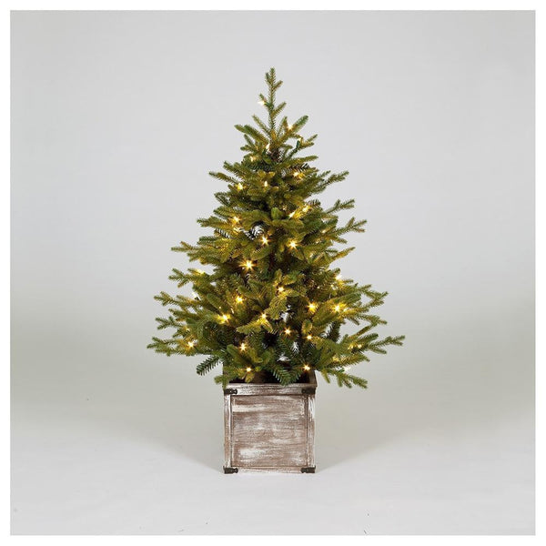 Snowtime Norway Spruce Pre-Lit Porch Tree 120cm - DeWaldens Garden Centre