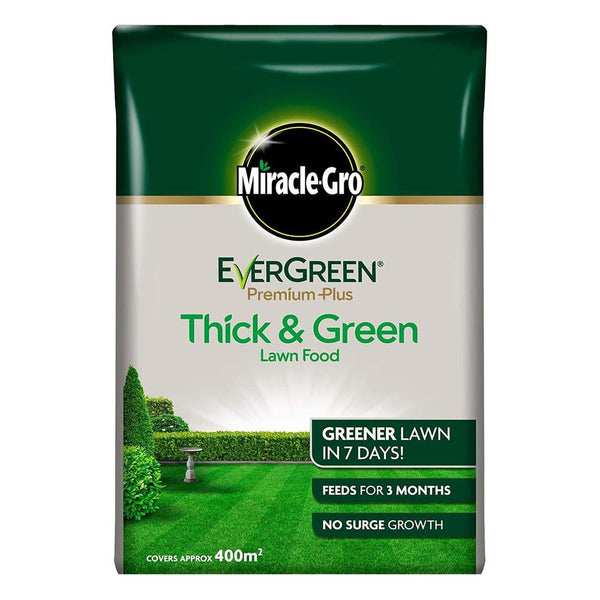 Miracle Gro Evergreen Premium Plus Thick & Green Lawn Food 400m2 - DeWaldens Garden Centre