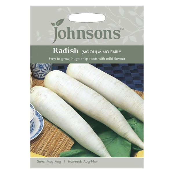 Johnsons Radish Mooli Minnow Early Seeds - DeWaldens Garden Centre