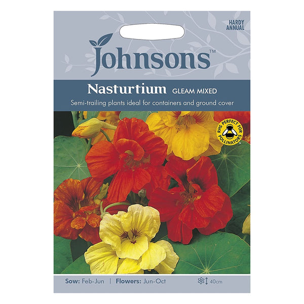 Johnsons Nasturtium Gleam Mixed Seeds - DeWaldens Garden Centre