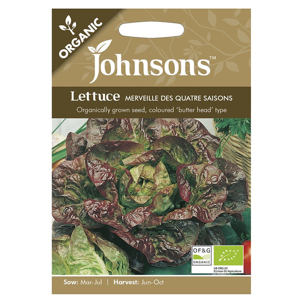 Johnsons Organic Lettuce Merveille Des Quatre Saisons Seeds - DeWaldens Garden Centre