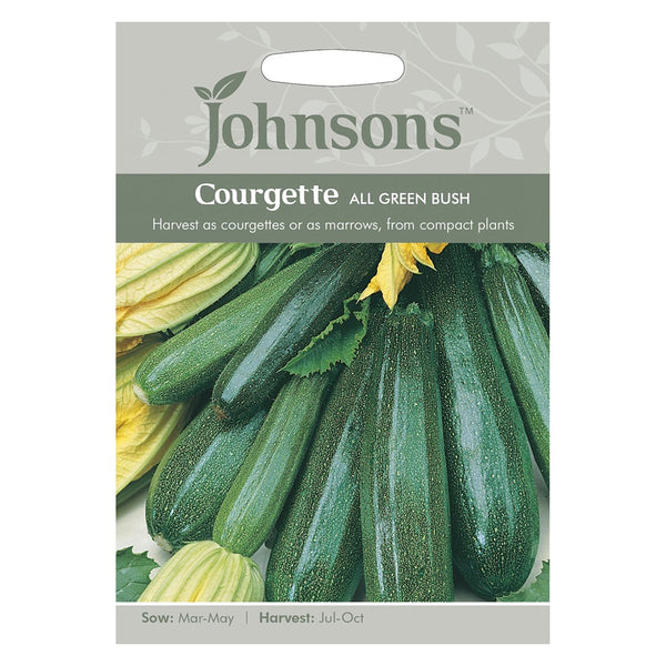 Johnsons Courgette All Green Bush Seeds - DeWaldens Garden Centre