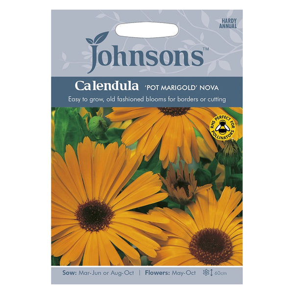 Johnsons Calendula Pot Marigold Nova Seeds - DeWaldens Garden Centre