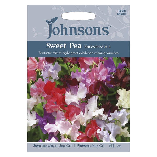 Johnsons Sweet Pea Showbench 8 Seeds - DeWaldens Garden Centre