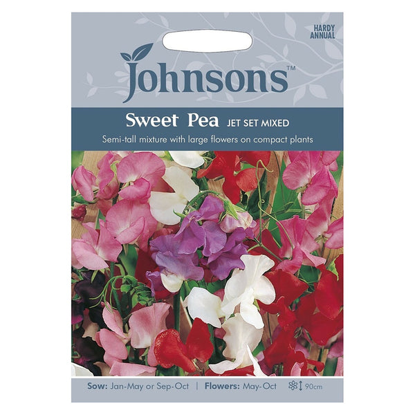 Johnsons Sweet Pea Jet Set Mixed Seeds - DeWaldens Garden Centre