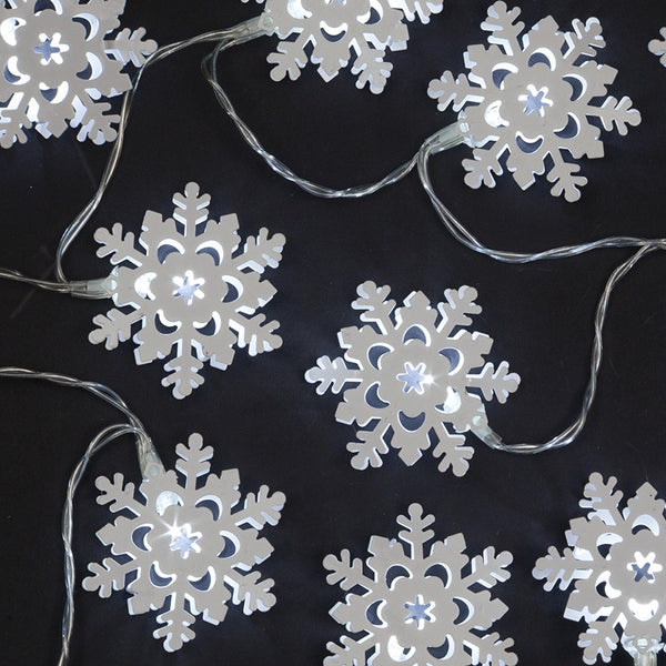 Snowtime 10 White Iron Snowflake Lights - DeWaldens Garden Centre