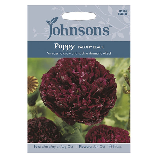 Johnsons Poppy Paeony Black Seeds - DeWaldens Garden Centre