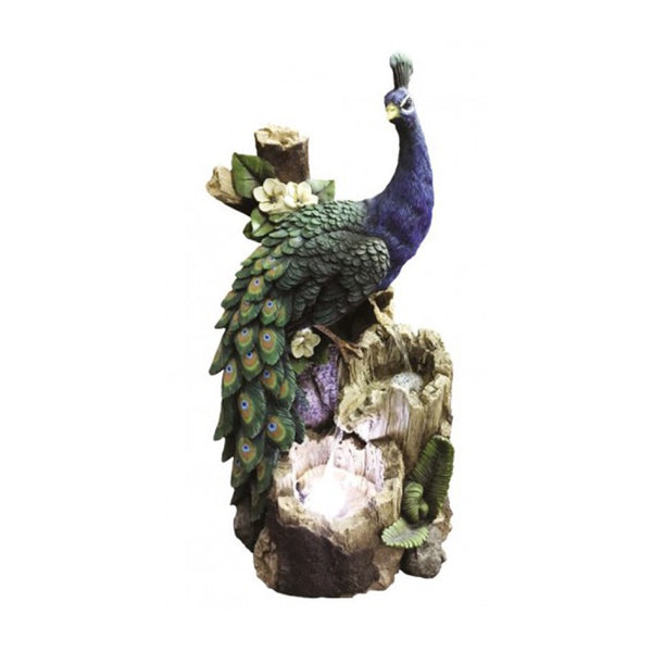 Hamac Water Features Peacock On Tree Trunk - DeWaldens Garden Centre