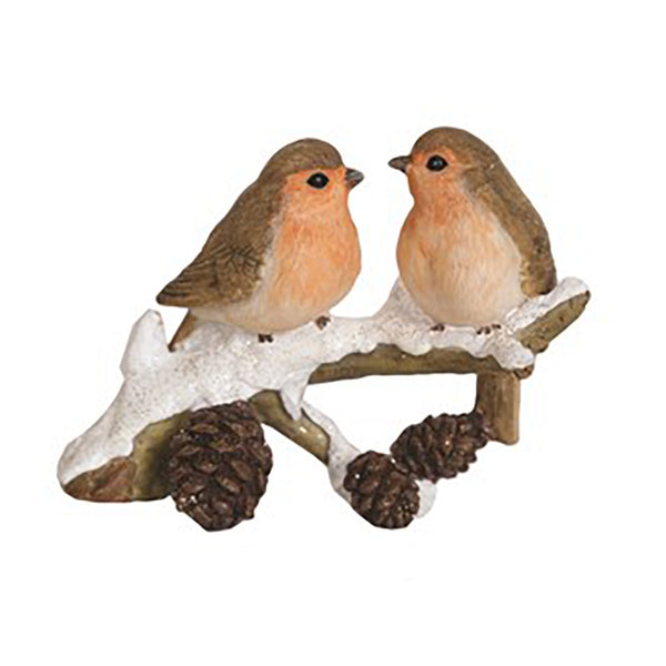 Straits Christmas Robins On Branch 10cm - DeWaldens Garden Centre
