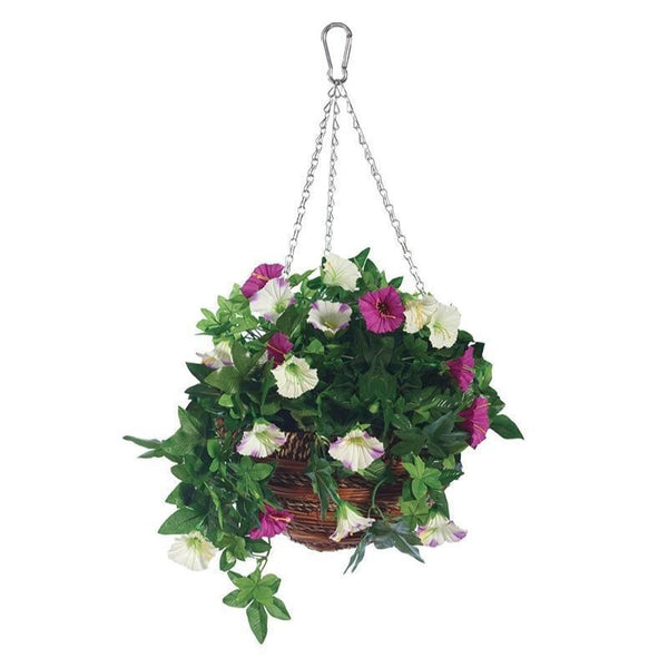 Gardman Artificial Petunia Hanging Basket 12" - DeWaldens Garden Centre