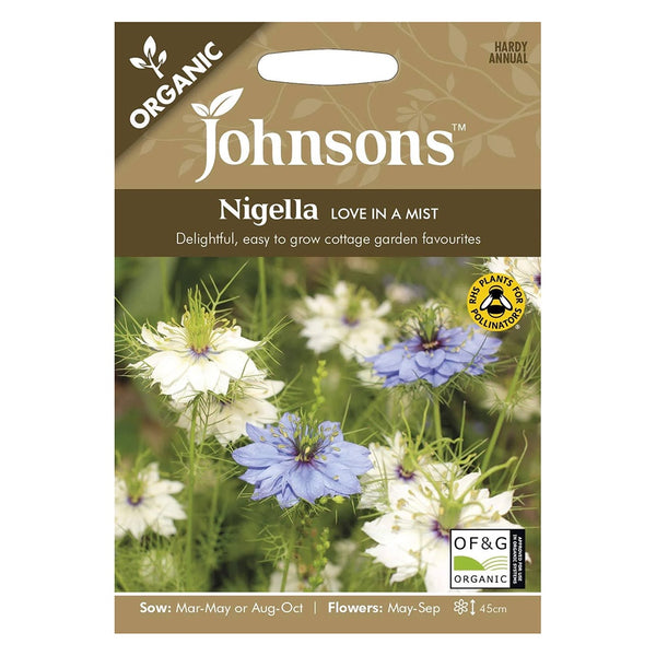Johnsons Organic Nigella Love In A Mist Seeds - DeWaldens Garden Centre