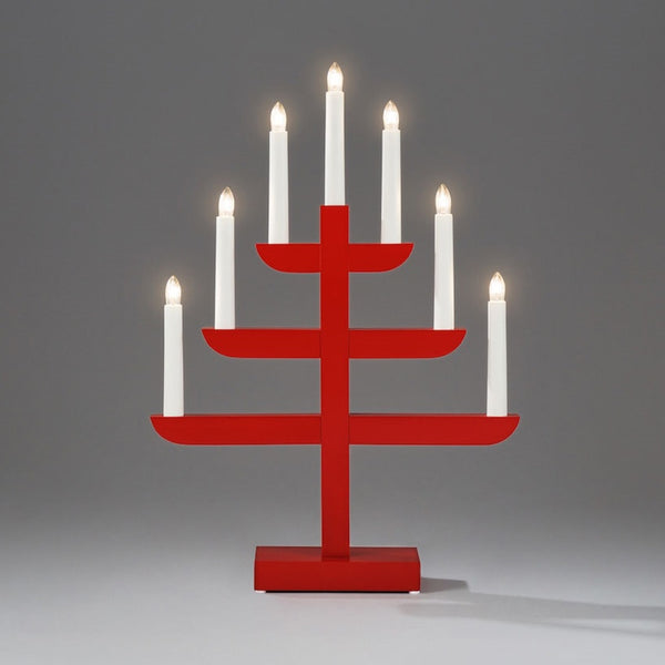 Konstsmide 7 Bulb Candlestick Red - DeWaldens Garden Centre
