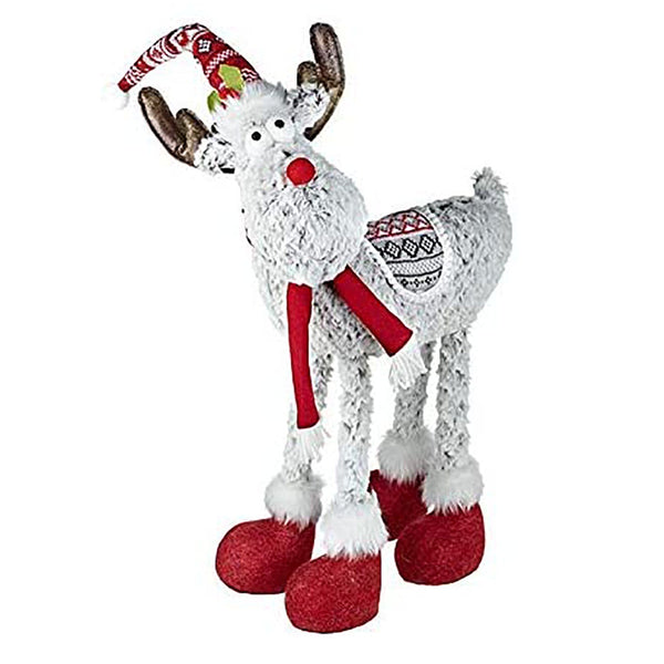 Heaven Sends Large Standing Grey & Red Deer - DeWaldens Garden Centre