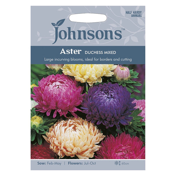Johnsons Aster Duchess Mixed Seeds - DeWaldens Garden Centre