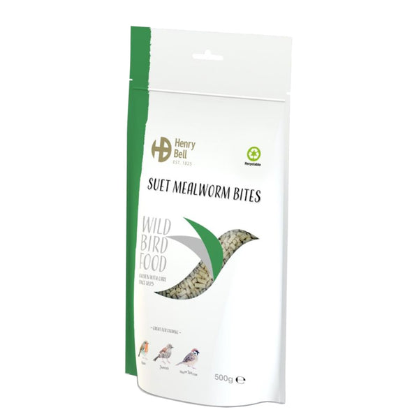 Henry Bell Suet Mealworm Bites 500g - DeWaldens Garden Centre