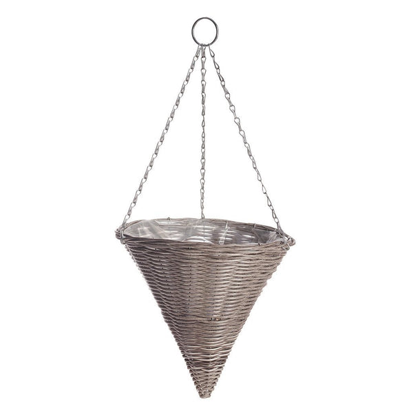 Gardman Rattan Effect Light Grey Hanging Cone - DeWaldens Garden Centre