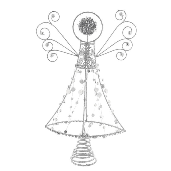Festive 30cm Silver Angel Tree Topper - DeWaldens Garden Centre