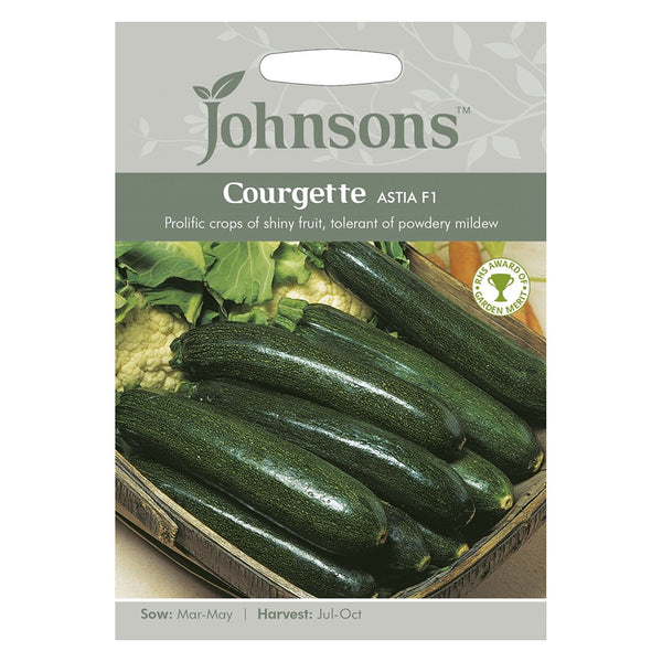 Johnsons Courgette Astia F1 Seeds - DeWaldens Garden Centre