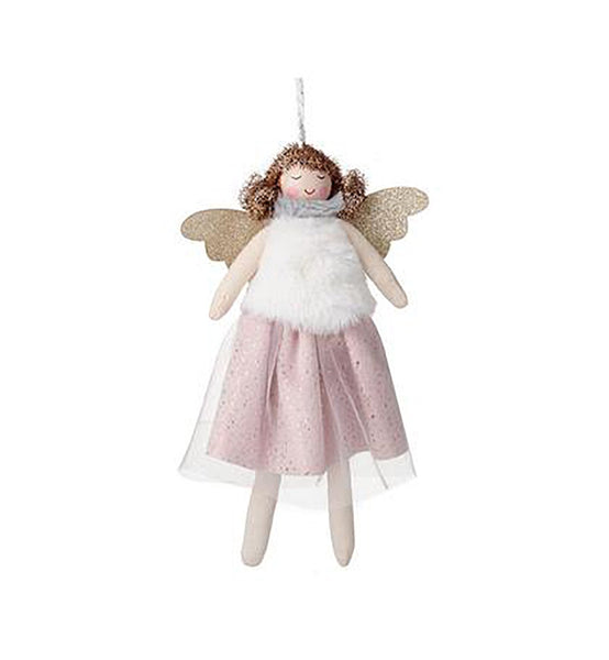 'Heaven Sends' Standing Angel In Fluffy Pink Skirt - DeWaldens Garden Centre