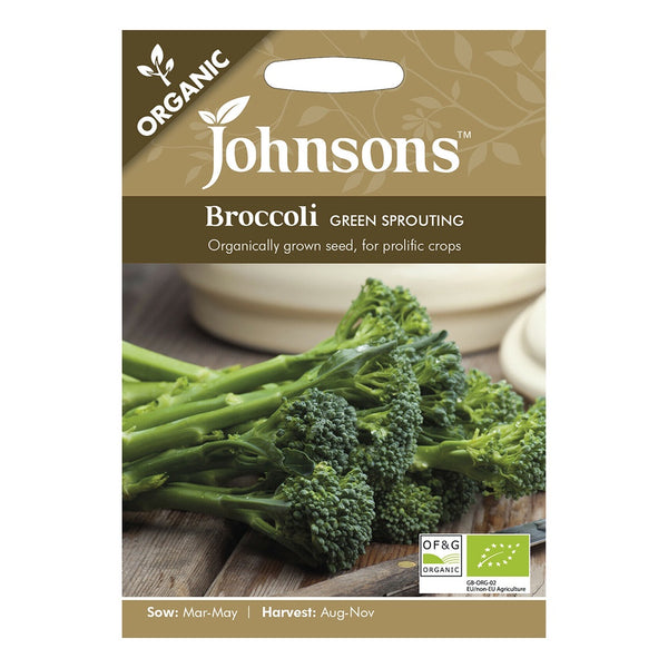 Johnsons Organic Broccoli Green Sprouting Seeds - DeWaldens Garden Centre