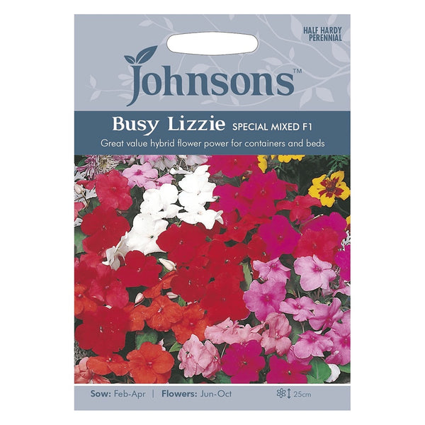 Johnsons Busy Lizzie Special Mixed F1 Seeds - DeWaldens Garden Centre