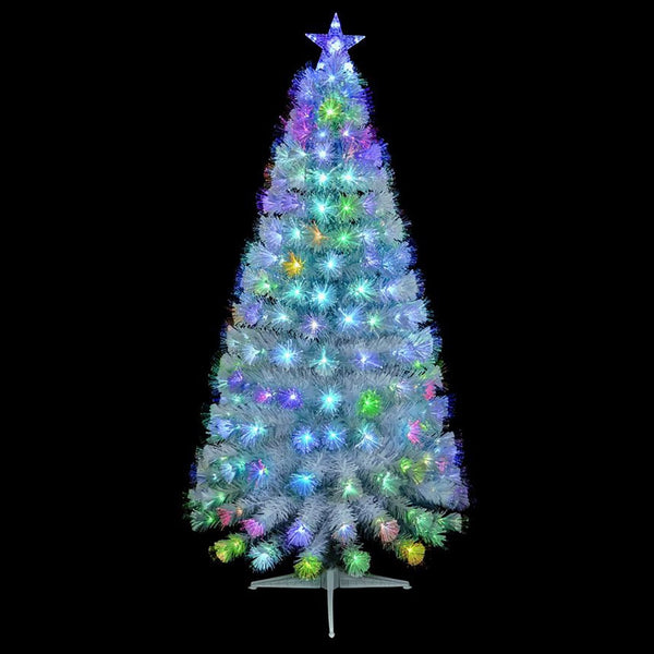 Premier 1.5m White Tree With Flashing Colourful LEDs - DeWaldens Garden Centre