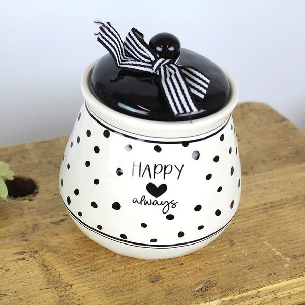 Canister Black & White - DeWaldens Garden Centre