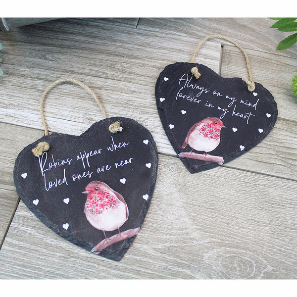Robin Flower Slate Hanger - DeWaldens Garden Centre