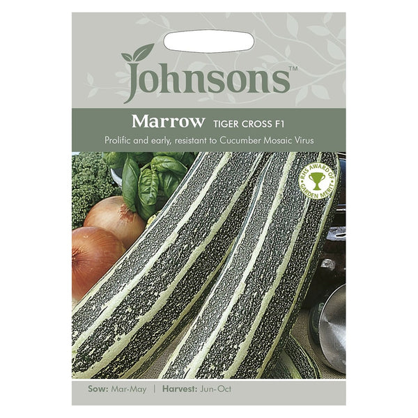 Johnsons Marrow Tiger Cross F1 Seeds - DeWaldens Garden Centre