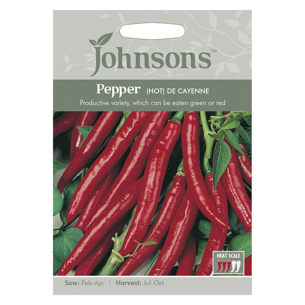 Johnsons Pepper (Hot) De Cayenne Seeds - DeWaldens Garden Centre
