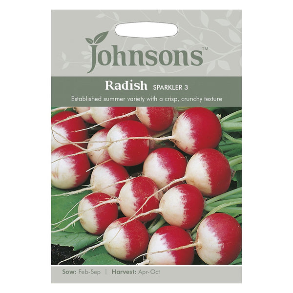 Johnsons Radish Sparkler 3 Seeds - DeWaldens Garden Centre