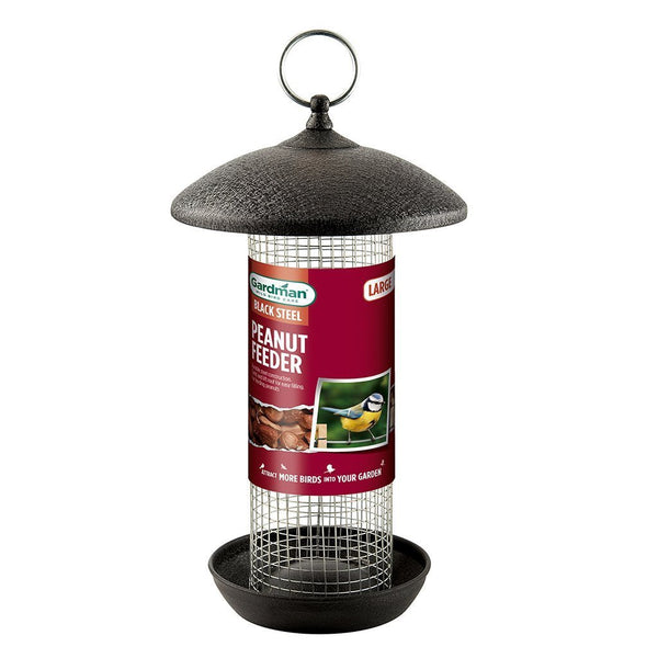 Gardman Black Steel Peanut Feeder - DeWaldens Garden Centre