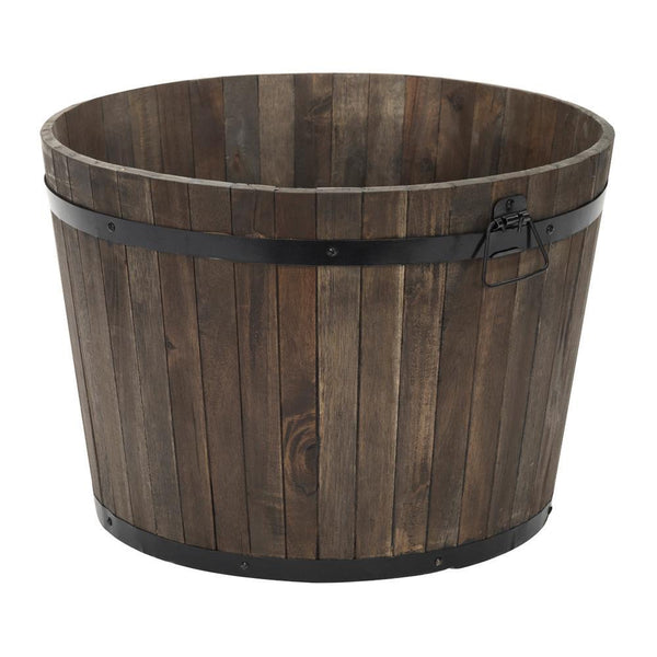 Apta Burnt Finish Rustic Barrel - DeWaldens Garden Centre