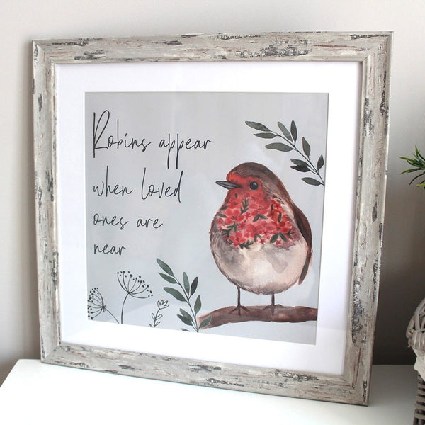 Framed Robin Print - DeWaldens Garden Centre