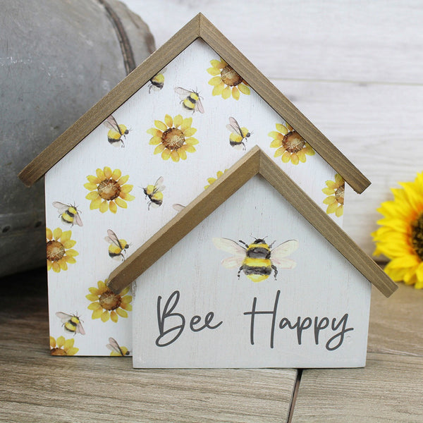 Sunflower Bee Double Block Ornament - DeWaldens Garden Centre