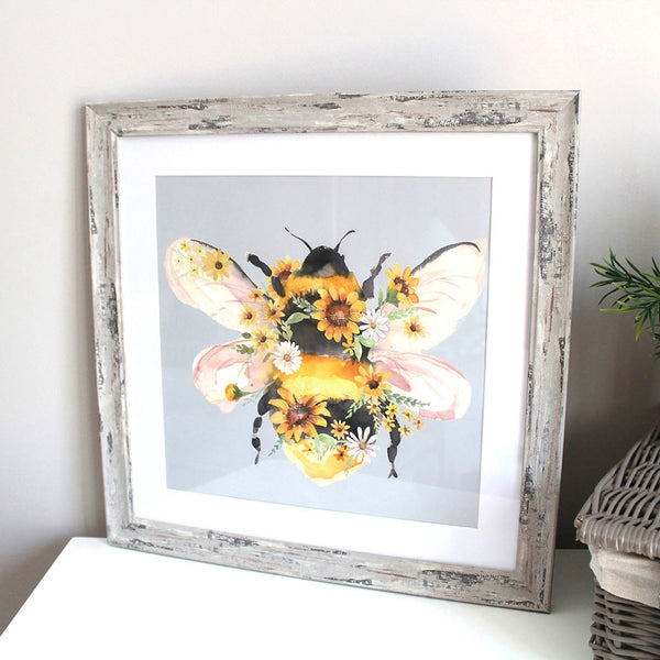 Framed Bee Print - DeWaldens Garden Centre