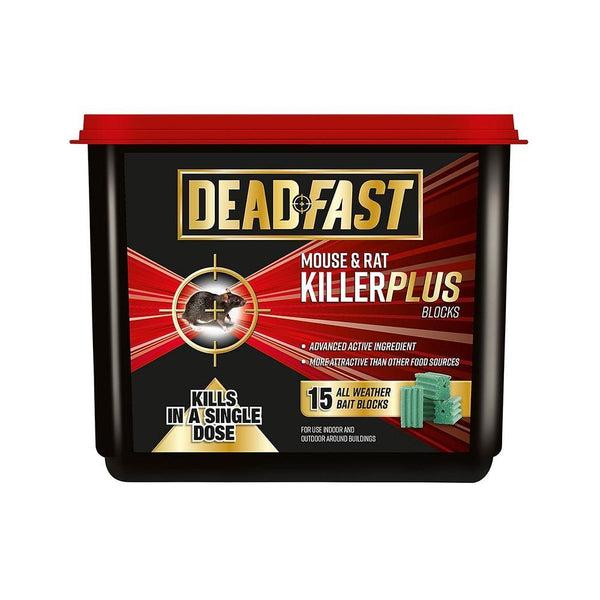 DeadFast Mouse and Rat Killer Plus Blocks | 15 pack | DeWaldens Garden Centre