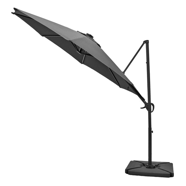 Leisuregrow Maple Solar Cantilever Parasol | 3m Canopy | Grey | DeWaldens Garden Centre
