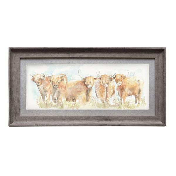 Voyage Stone Frame Highland Cattle - DeWaldens Garden Centre