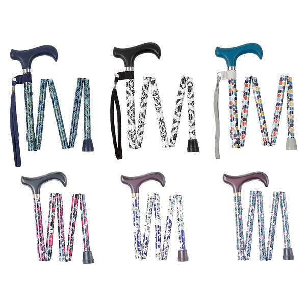 Charles Buyers Folding Adjustable Walking Stick - Handbag Size - DeWaldens Garden Centre