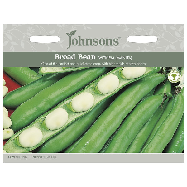 Johnsons Broad Bean Witkiem Manita Seeds - DeWaldens Garden Centre