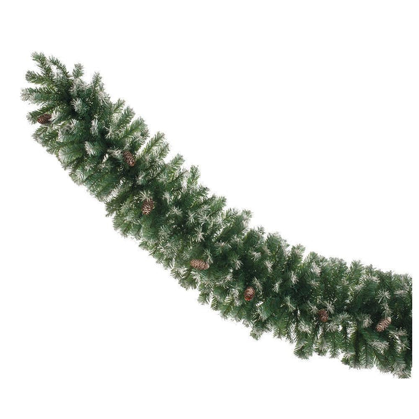 Festive Frosted Garland with Pine Cones - DeWaldens Garden Centre
